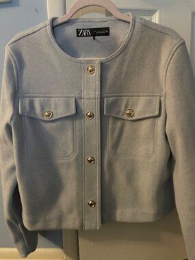 Dusty Blue Zara Jacket Size M